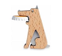 Kikkerland Fetch Dog Shaped Steel & Beechwood Bottle Opener
