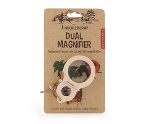 Kikkerland Huckleberry Dual Magnifier Glass Explorer Tool for Kids in Brown Kikkerland Brown