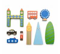 Kikkerland Kidoki Mini Wooden City In My Pocket 9Pc Set - London