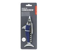 Kikkerland Corkscrew Marlin CS22 - Ashwood Handle, Stainless Steel - Blue