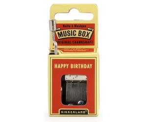 Kikkerland Original Hand Crank Mini Music Box Wind-Up Novelty Stocking Filler