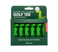 Kikkerland Pack of 6 Gator The Caddie Golf Tees - Funny Plastic Tee for Golfing Practice - Fun Gift for Husbands & Fathers