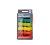 KIKKERLAND Rainbow Corn Holders Set of 6 (CU304), Modern, TPE, Steel