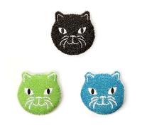 Kikkerland Reusable Cat Scrub Sponge - Cleaning Supplies for Kitchen, Home Essentials - Fun Gifts for Kids & Adults - Set of 3