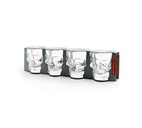 KIKKERLAND Skull Shot Glass, 4 Count (Pack of 1) Skull Shot Glasses