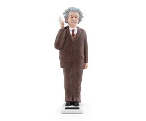 Kikkerland Solar Einstein, powered by sun rays, perfect for bookshelf, window sill, tool panel, 1609, brown, 16.5 x 3.8 x 3.8 cm