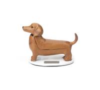 Kikkerland Solar Nodding Dachshund Figurine Desk Gift in Brown Kikkerland Brown