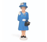 Kikkerland Solar Powered Waving Queen Ornament, Derby Edition, Novelty Figurine, Office Home Desk Decor, Fun Educational Tool, Blue