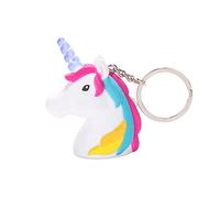 KIKKERLAND - Unicorn LED Keyring - Cute Backpack Clip & Handbag Keyring with Sound Effects & Rainbow Light Up Horn - 4.3cm x 5.5cm x 2.7cm