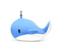 Kikkerland Zip and FLIP Pillow Whale, Polyester, Blue, Single