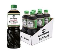 Kikkoman Less Salt Soy Sauce 1 Litre (Pack of 6)