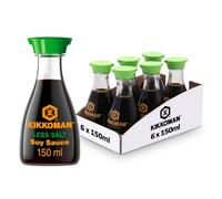 Kikkoman Less Salt Soy Sauce, 150ml, (Pack of 6), Naturally Brewed