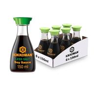 Kikkoman Less Salt Soy Sauce, 150ml, (Pack of 6), Naturally Brewed