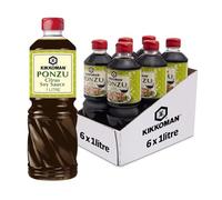 Kikkoman Ponzu Citrus Seasoned Soy Sauce, Lemon, 1 Litre (Pack of 6)