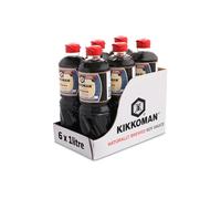 Kikkoman Soy Sauce, 1 Litre, (Pack of 6), Naturally Brewed