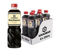 Kikkoman Soy Sauce, 1 Litre, (Pack of 6), Naturally Brewed