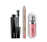 KIKO Milano Essetials Kit | Creamy Comfort Lip Liner 07, 3D Hydra Lipgloss 17 & Extra Sculpt Volume Macara