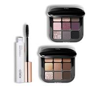 KIKO Milano Glamour Multi Finish Eyeshadow Palette 01 | Glamour Multi Finish Eyeshadow Palette 04 | Palette With 9 Eyeshadows In Different Finishes and Luxurious Lashes Extra Volume Brush Mascara
