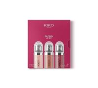 KIKO Milano Glossy Lip Set 03, Lip Kit: 3 Moisturising Lip Glosses With A Volumising 3D Effect