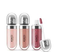 KIKO Milano Glossy Lip Set 03, Lip Kit: 3 Moisturising Lip Glosses With A Volumising 3D Effect