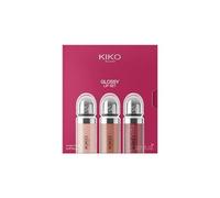 KIKO Milano Glossy Lip Set 03, Lip Kit: 3 Moisturising Lip Glosses With A Volumising 3D Effect