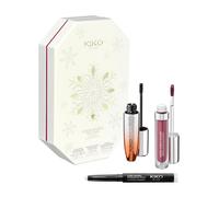KIKO Milano Snow-Kissed Holiday Glam-Faves Make Up Gift Set, Makeup Gift Set: Volumising Mascara, Matt-To-Shimmering Lipstick And Eyeshadow Stick