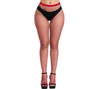 Kikoroco Women's High Waisted Fishnet Stockings Elasticity Patterned Thigh High Suspender Pantyhose