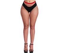 Kikoroco Women's High Waisted Fishnet Stockings Elasticity Patterned Thigh High Suspender Pantyhose