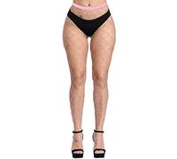 Kikoroco Women's High Waisted Fishnet Stockings Elasticity Patterned Thigh High Suspender Pantyhose