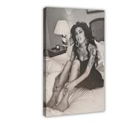 KIKSH Amy Winehouse Back to Black Album Cover Canvas Poster Wall Art Decor Print Picture Paintings for Living Room Bedroom Decoration Frame-style 20x30inch(50x75cm)