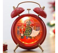 Kikth Lighted Musical Nutcracker Snow Globe Alarm Clock, Red, Glass, 6H Timer, USB/Battery Operated, Christmas Decoration