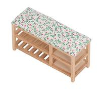 Kikumi 1 Pair Dollhouse Shoes Rack, 2 Layer Large Storage Shoe Shelf for Entrance with Soft Cushion, Exquisite Miniature Furniture for Living Room, Bedroom