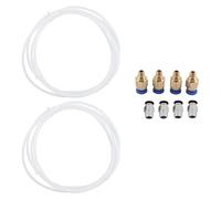 Kikumi 2 Pieces PTFE PTEE Tube (1 Meters),PC4-M6 Quick Fitting, 4 Pieces PC4-M10 Straight Pneumatic Fitting Push for 3D Printer 1.75mm Filament, Compatible with All PLA ABS 3D