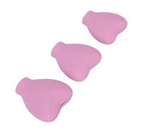 Kikumi 3 Pieces Makeup Brush Cap, Heart-Shaped Cosmetic Brush Cover with Food Grade Silicone, Portable and Durable, for Women and Girls, Lightweight and Easy to Carry, Fits (Pink)