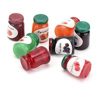 Kikumi 8Pcs Mini Jams 1:12 Simulation Miniature Scene Model Dollhouse Accessories for Above 3 Years Old