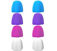 Kikumi 8Pcs Toothpaste Cover Silicone Self Closing Toothpaste Dispenser for Bathroom Hygiene for Kids and Adults (2 White +2 blue +2 rose red +2 purple)