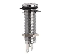 Kikumi Electric Guitar Threaded Jack Replacement Brass Straight Output Endpin for Electric Guitar Bass 1Pcs, Suitable for Novices, with Beautiful Appearance, Glossary Finish, Easy to (Silver)