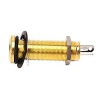 Kikumi Electric Guitar Threaded Jack Replacement Brass Straight Output Endpin for Electric Guitar Bass 1Pcs, Suitable for Novices, with Beautiful Appearance, Glossary Finish, Easy to (Gold)