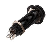 Kikumi Electric Guitar Threaded Jack Replacement Brass Straight Output Endpin for Electric Guitar Bass 1Pcs, Suitable for Novices, with Beautiful Appearance, Glossary Finish, Easy to (Black)
