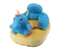 Kikumi Learning to Sit Chair Prevent Falls Adjustable Angle Portable Super Soft Plush Children Support (Blue Horse Model)