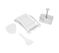 Kikumi Musubi Press Sushi Rice Molding Set, Stainless Steel Rice Ball Maker with Spring Loaded Press for Onigiri Egg Cutter Kitchen Supplies