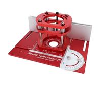Kikumi Router Table with Top Plate Lifting Base Aluminum Alloy Insert Board Kit for Woodworking Slotting Trimming Chamfering Engraving C8 Red Metric British