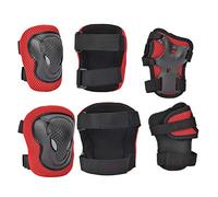 Kikumi Thickened Roller Skate Protection Gear Set Knee Pads Elbow Pads Gloves for Adult (Red)