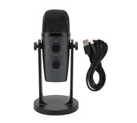 Kikumi USB Microphone, Professional 360 Degree Rotation M2 USB PC Microphone 3.5mm Interface