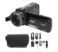 Kikumi Video Camera with Remote Control 4k UHD 30MP 10x Zoom Autofocus LED Fill Light 2 Inch IPS HD Touch Screen 1300mAh Portable Camcorder for Travel