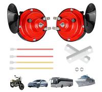 Kikuo 2 Pcs Snail Horn, Super Loud Train Horn For Truck Train Boat Car Air Electric, Abs Raw Materials, Easy to Install, Manganese Steel Castanets to Ensure Sound Quality, High Temperature Resistance