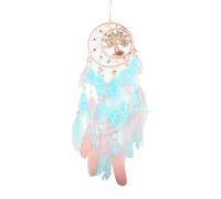 Kikuo Crystal Rain Dream Catchers, Tree of Life Dreamcatcher, Handmade Dream Catchers with Feathers and Beads, Bohemian Style Dreamcatchers for Wall Hanging Children Bedroom Wedding Decor (Pink)