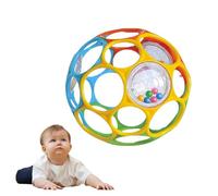 Kikuo Oball Classic Ball with Large Hole, Bendy Ball, Baby Rattle Ball Easy Grasp, o Balls for Baby Toddlers Soft Plastic BPA-Free Toy, Sensory Toy for Early Educational Learning