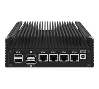 Kikusenko 4 Ports Micro Firewall Appliance Inter N200 Quad Core, 4 Inter I226-V 2.5Gbe NIC Firewall Mini PC, Network Gateway Soft Router Mini Computer, Support AES-NI, 8GB DDR5 RAM 128GB SSD
