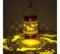 KIKUSUI Horse Lover Gifts Solar Lanterns Outdoor Decor, Gifts for Mom Women Dad Men, Metal Decorative LED Lanterns for Yard, Patio, Lawn, Tabletop, Pathway, Landscape, Garden Decor